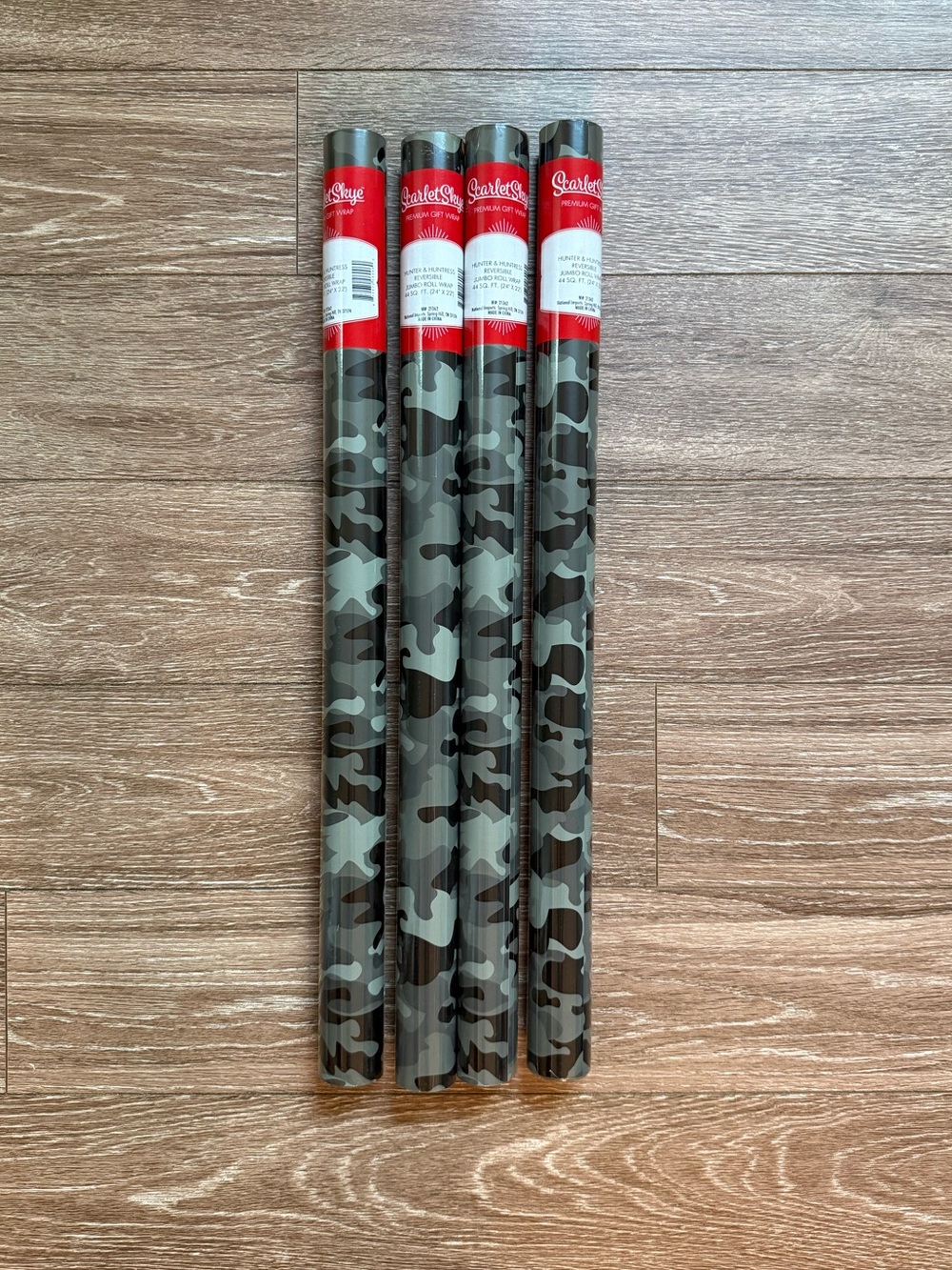 4 rolls of camouflage gift wrap